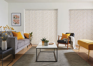 Ochre Cotton Flower Vertical Blind