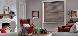 Livingroom Woodgrain Fauxwood Blinds