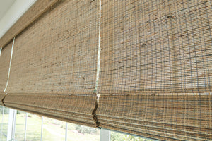 Top view livingroom Woven Wood Shades