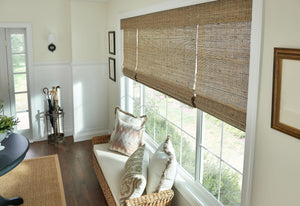 3 on 1 Natural Valance Woven Wood Shades