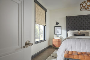 Angle bedroom Wood Valance Woven Wood Shades