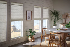 Diningroom Cream Roman Shades