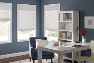 Classic Design Diningroom Cream Roman Shades