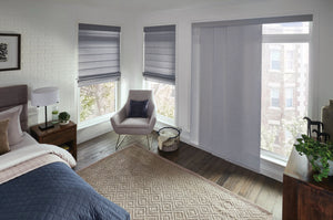 Bedroom grey Roman Shades