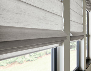 Close up Lightgrey Roman Shades