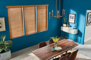 Wandtilt closeup slat Wood Blinds