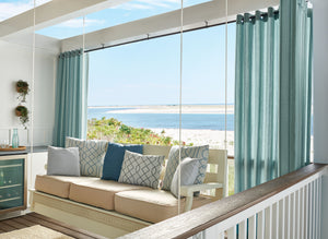 Blue drapery Patio Grommet Drapes