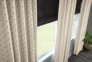 Closeup tab top roller Drapes