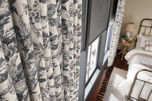 Closeup grey roller Drapes