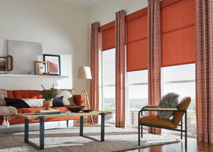 Livingroom Orange roller Drapes